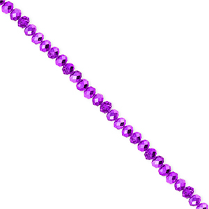 Top faceted beads 3x2mm disc Dark Purple-Pearl Shine Coating