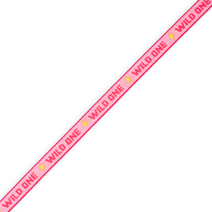 BY31&reg; Ribbon tekst "Wild one" Pink-Red-Yellow
