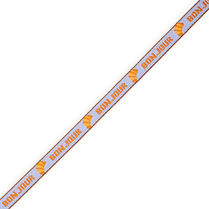 BY31&reg; Ribbon tekst "Bonjour" Lavender Blue-Orange-Brown