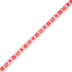 BY31&reg; Ribbon tekst sealife Light Pink-Powder Blue-Poppy Red-Gold