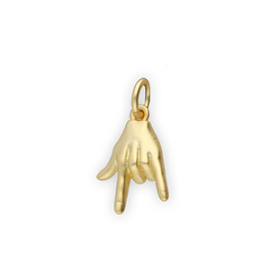 Brass TQ metal charms "I love you" Gold