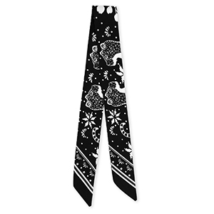 Bandana scarf with leopard Black-White