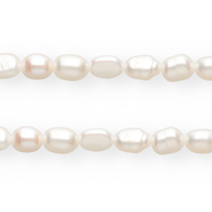 TQ Freshwater pearls nugget oval 5-6mm Natural White
