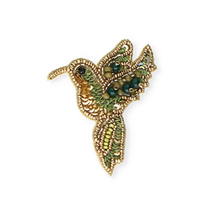 Brooches hummingbird Gold-Olive Green-Dark Green