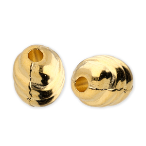 DQ European metal beads egg-shaped Gold (Nickelfree)