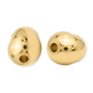 DQ European metal beads oval Gold (Nickelfree)