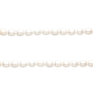 TQ Freshwater pearls rice 7x5 mm Natural White