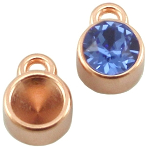 DQ European metal settings chaton for SS29 one loop Rose Gold