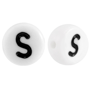 Acrylic letterbeads letter S White