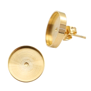 Polaris Steel earrings setting for cabochon 7mm/Swarovski SS34 Gold