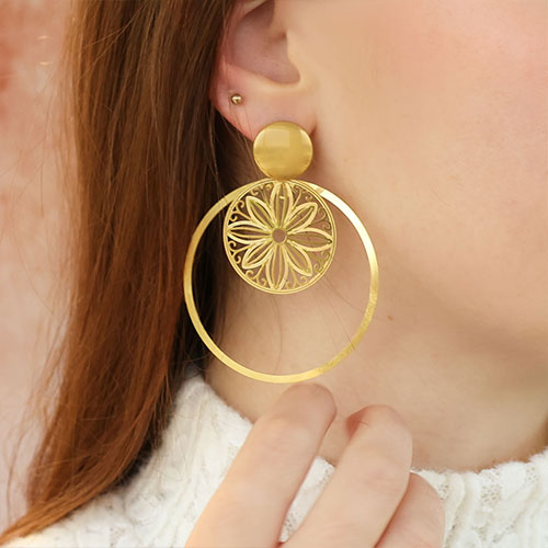 Get creative with stainless steel charms for statement earrings