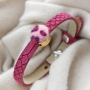 Fluffy jewellery with faux fur cabochons, faceted beads, wooden beads, settings and Cuoio bracelets