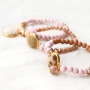 Fluffy jewellery with faux fur cabochons, faceted beads, wooden beads, settings and Cuoio bracelets