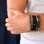 Robust men's jewellery with beads and DQ leather