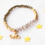 Minimalist bracelets of faceted beads with new jewellery cards in winter wonderland style 