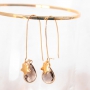 Handmade earrings with crystal glass charms and DQ metal