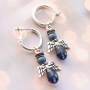 Angels with top faceted drop shaped beads and metal wings