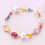 Cheerful summer bracelets an earrings with faceted beads