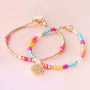 Cheerful summer bracelets an earrings with faceted beads