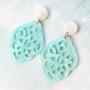 Modern statement earrings with resin pendants