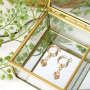 The best earrings are made with crystal glass pendants and connectors