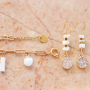 These combinations can be made with the popular stainless steel belcher chain and natural stone beads: 