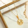 This is how you make the cutest necklaces with different beads and materials: 
