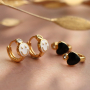 Combine these colourful rings and earrings with handmade jewellery