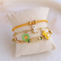 Eye catching jewellery with brass metal charms and beads