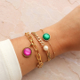 Bracelets and matching earrings with cabochons