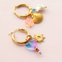 How to create earrings and a telephone cord with glass beads