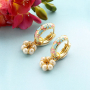 Inspiration time with brass TQ metal creoles with flowers