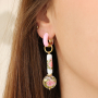 How to design summer earrings with glass beads with flowers