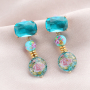 How to design summer earrings with glass beads with flowers