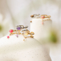 Elegant stainless steel rings with natural stone