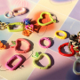 Create trendy jewellery with coloured keychain findings