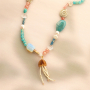 Create colourful necklaces with round glass beads