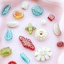 Jewellery making with acrylic beads in autumn colours