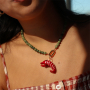 Make colourful necklaces with glass charms