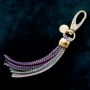 Shiny jewellery of faux suede with strass, Swarovski and DQ metal
