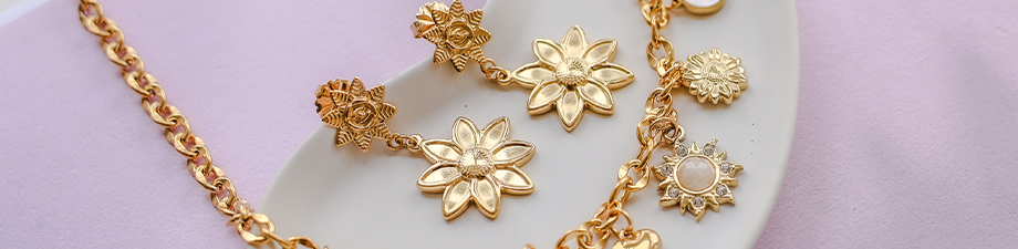 Flower beads and charms