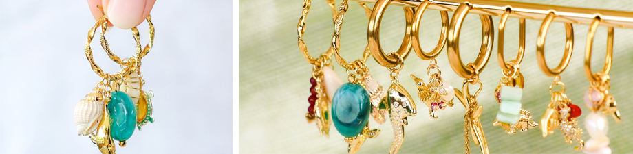New summer brass charms with enamel & rhinestones