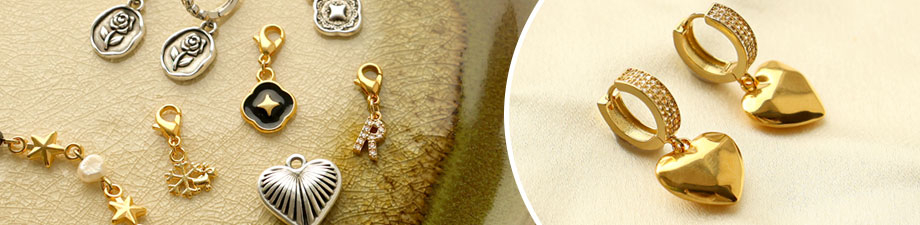 DQ European metal gold charms
