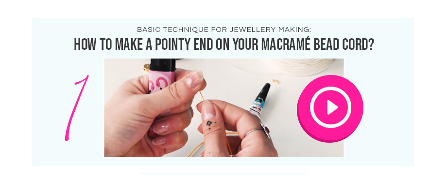 how to make a pointy end on your macramé bead cord?
